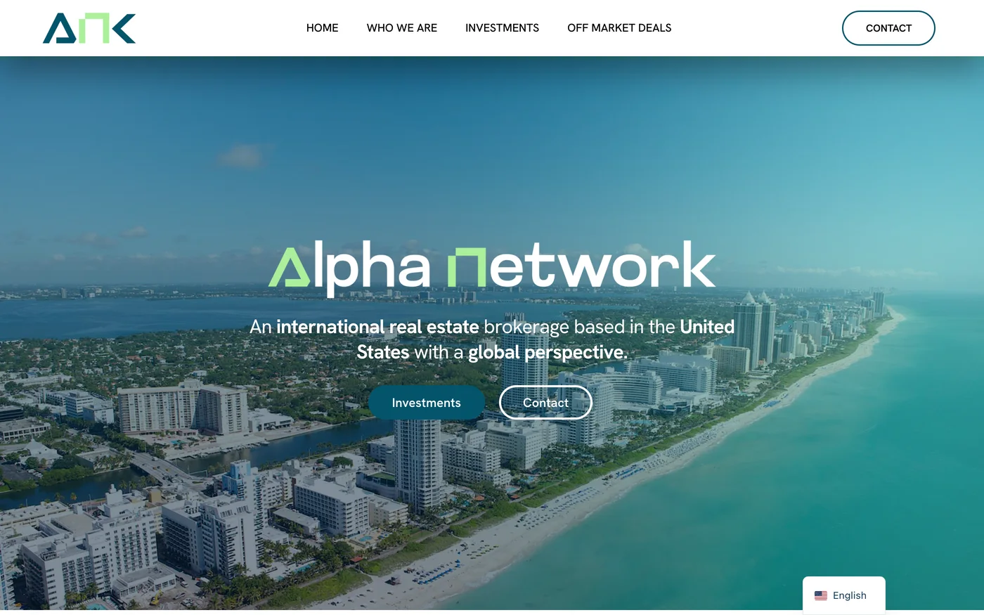La homepage di Alpha Network Corp.