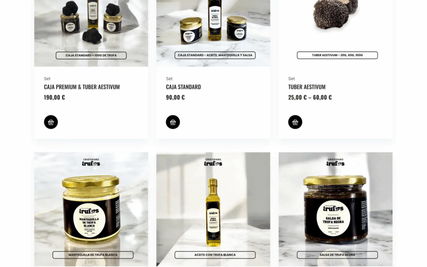 Pagina prodotti di Cristofaro Trufas