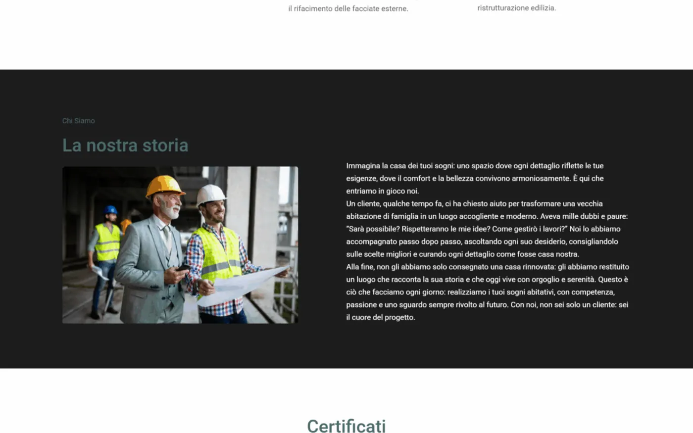 Pagina Chi siamo di Edilizia Futura