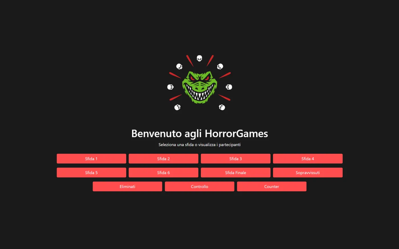 Schermata del sito HorrorWorld