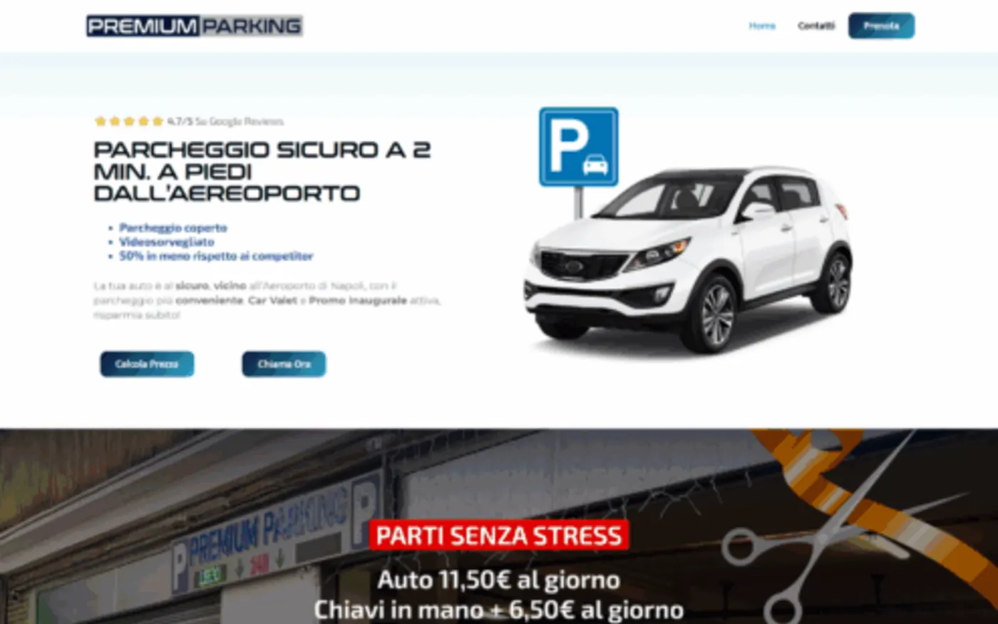 Homepage di Premium Parking