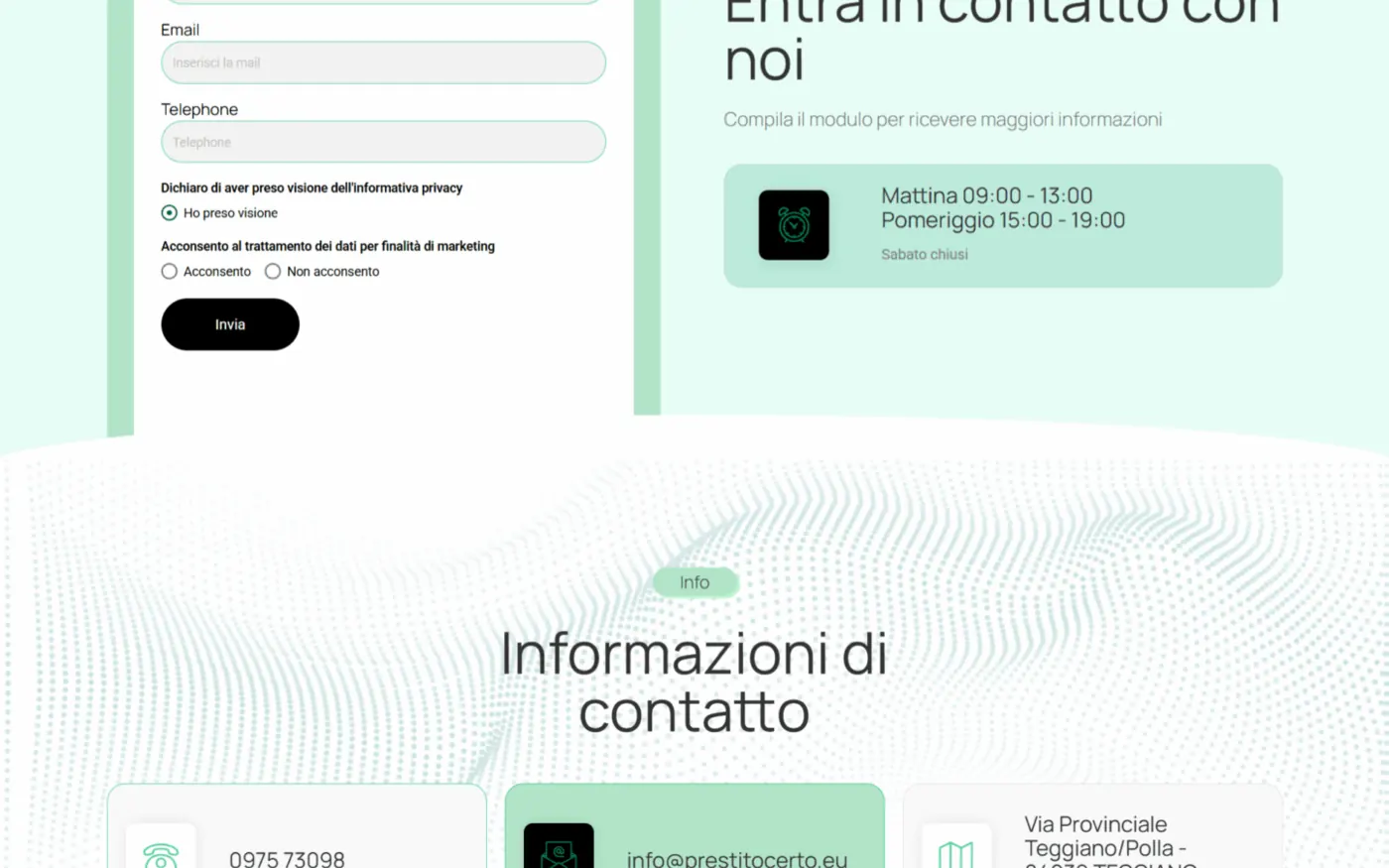 Pagina contatti di PrestitoCerto