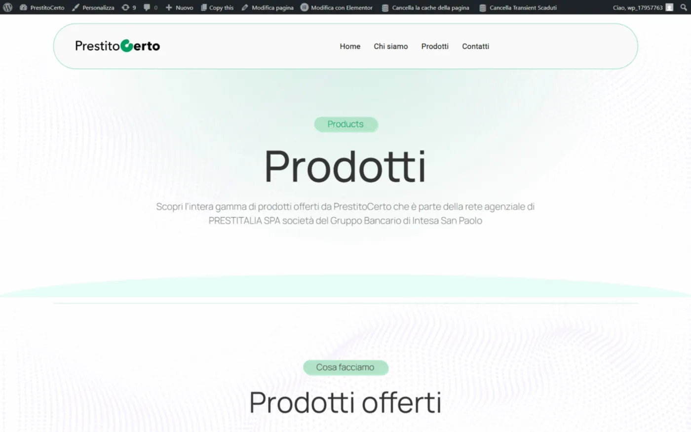 Pagina prodotti di PrestitoCerto