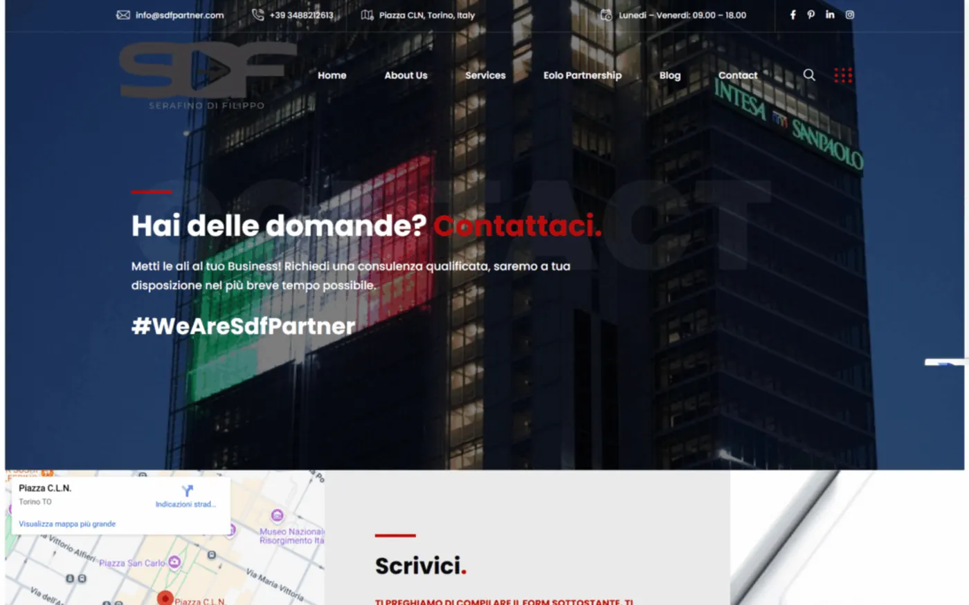 Pagina contatti di SDF Partner