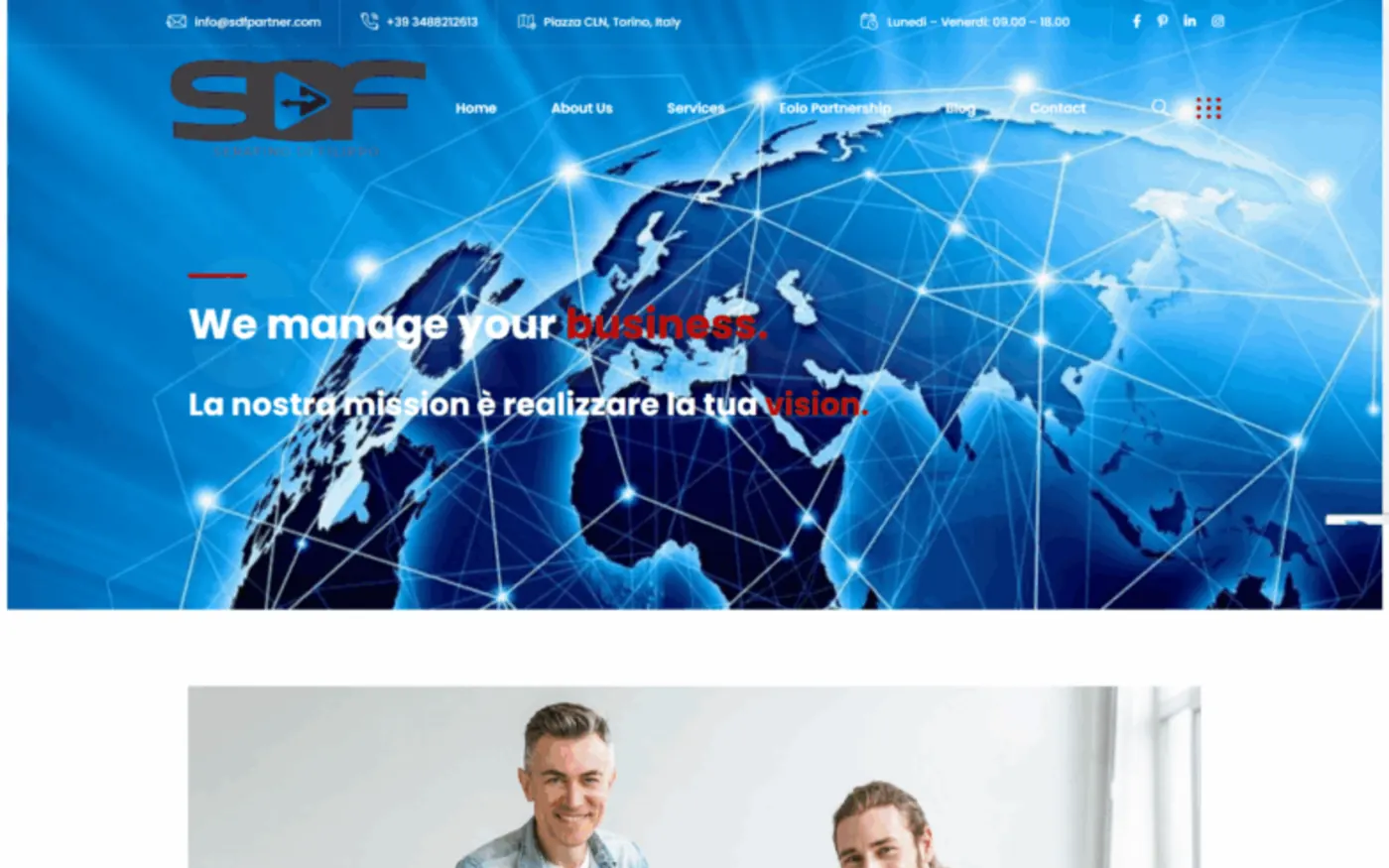 Pagina servizi di SDF Partner